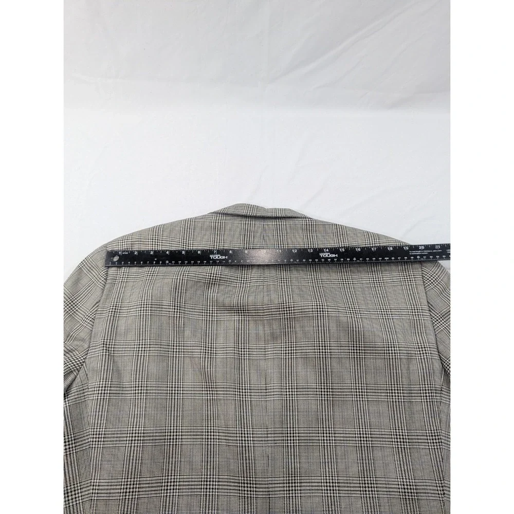 Hart Schaffner Marx Chicago Wool Blazer Suit Jacket Gray Botto 48L Big 52